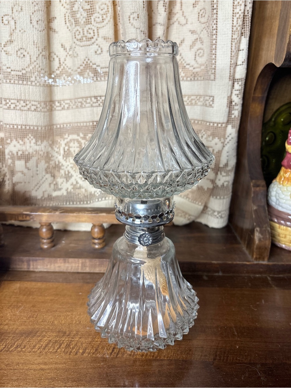 Clear Glass Decorative Oil Lamp Accent - Classic Clear